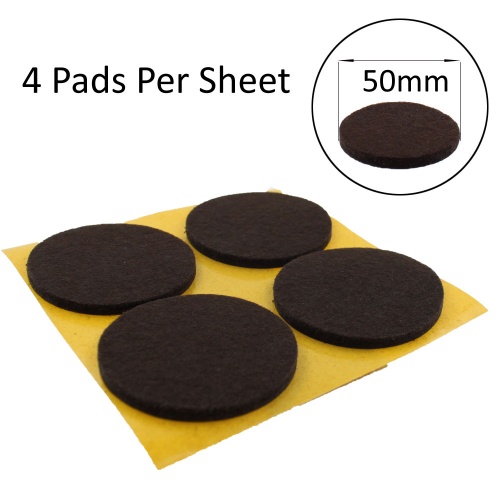 50mm Round Self Adhesive Felt Pads Ideal For Furniture & Also For Table & Chair Legs